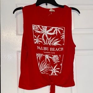 Red Malibu Beach Tank Top